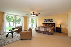 staged master bedroom